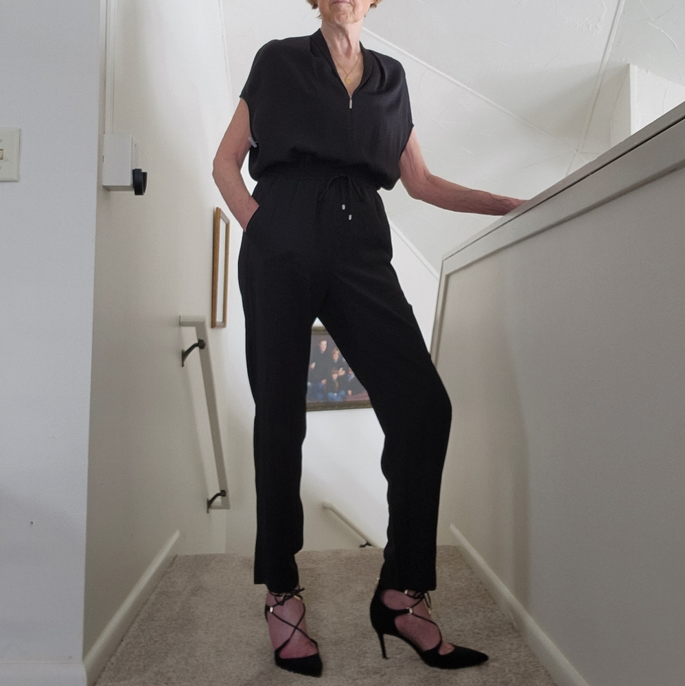 Ralph Lauren Black Capped Sleeved Jumpsuit